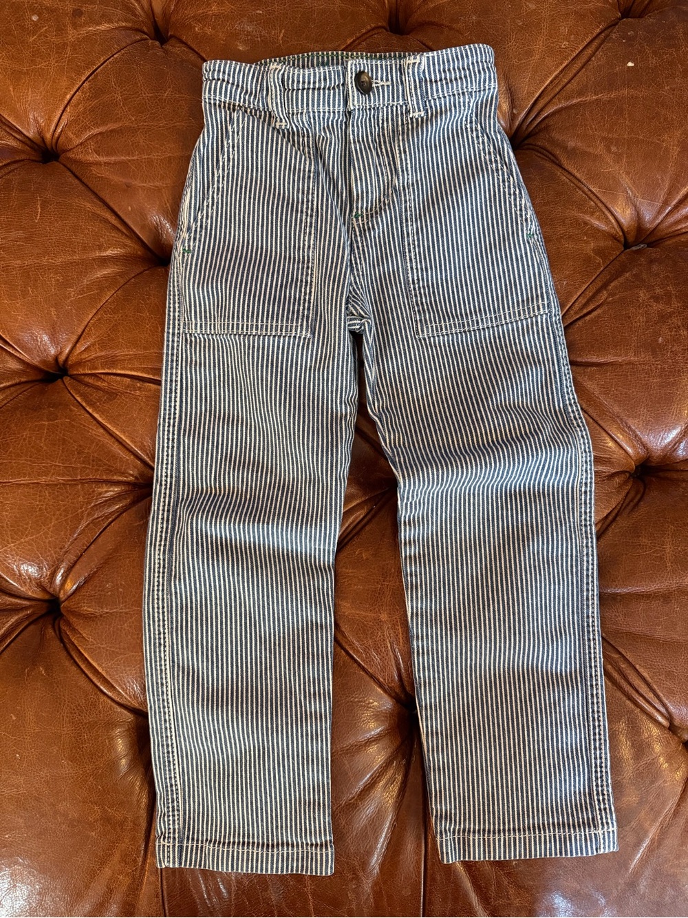Mini Boden 5T Pants - Blue Ticking Stripe